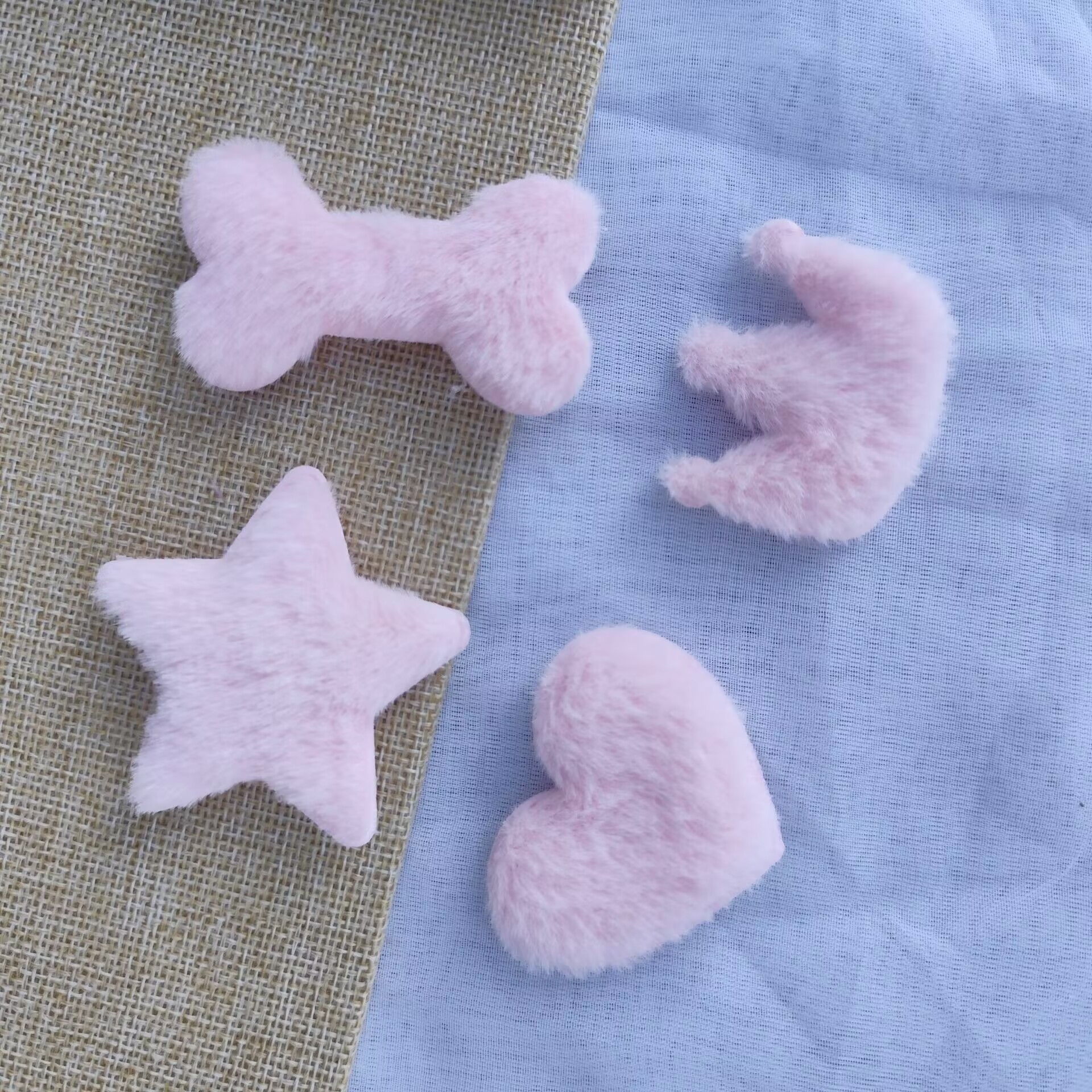 Otoño y invierno nuevos parches de peluche de pentacos DIY accesorios zapatillas accesorios clips para el cabello accesorios semiacabados