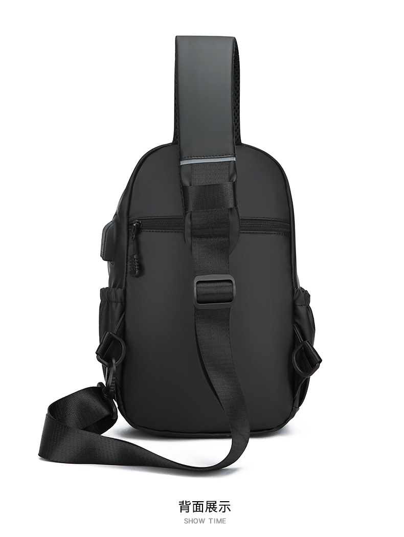 New men's chest bag, casual large-capacity single-shoulder crossbody bag, Korean-style motorcycle bag, water-resistant trendy backpack, cross-border undefined