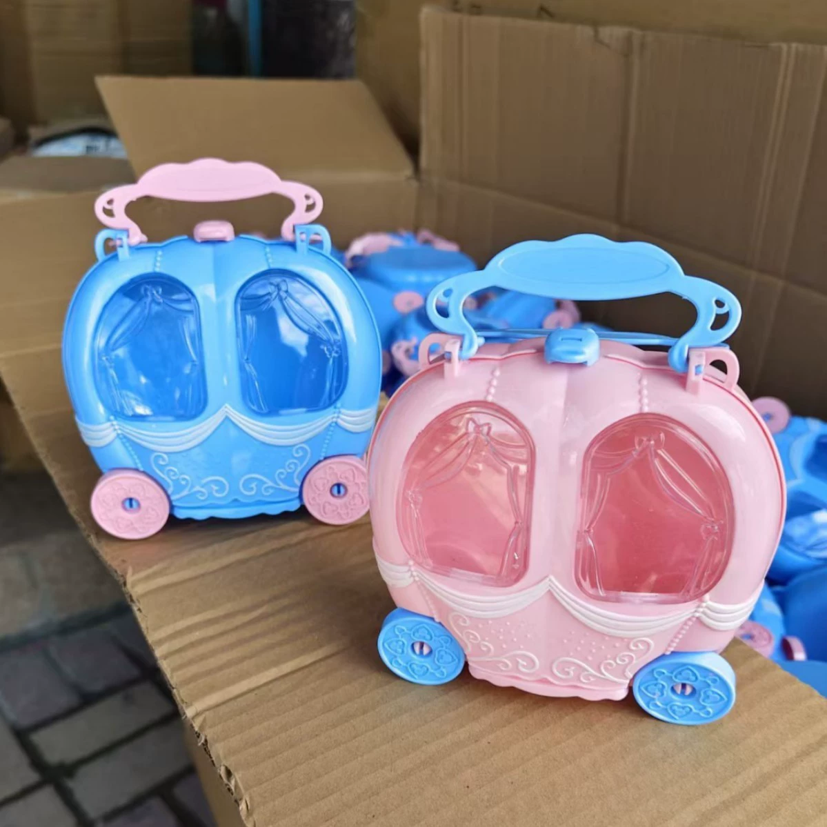 Шкатулка для драгоценностей «Принцесса тыква», розовая и синяя, двухцветная, креативная детская коробка для хранения игрушек, коробка для хранения ювелирных изделий, аксессуары для волос