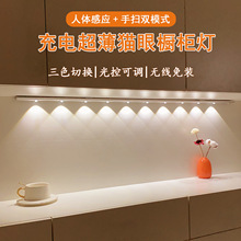 深圳工厂LED人体感应灯橱柜鞋柜充电小夜灯酒柜山丘波纹氛围灯条