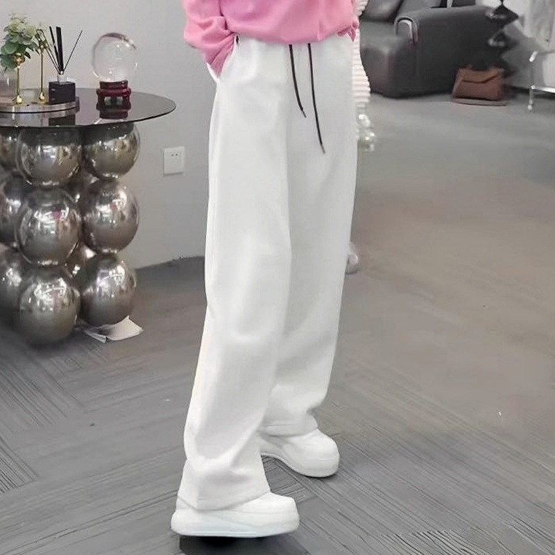韩版休闲运动套装女春夏季粉色连帽卫衣洋气阔腿裤减龄穿搭两件套|undefined