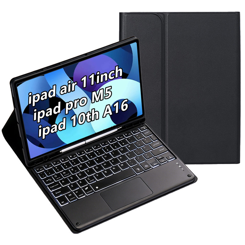 Suitable for Apple A16 Bluetooth Keyboard Set, iPad Pro M5 Magic Control Case, 10Th Generation Backlit Magnetic Touchpad