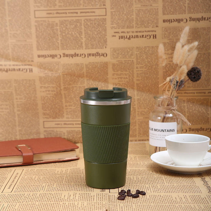 Taza de vacío portátil de acero inoxidable con tapa para café y té oficina coche estudiantes