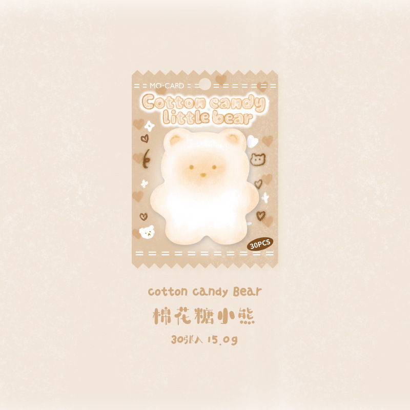 Mo tinta adorable pasta de post-it, serie de marshmallow suave, papel de notas para escribir, mensaje de los estudiantes en forma especial N veces pegatinas