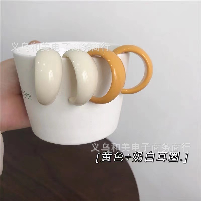 Yellow white earrings