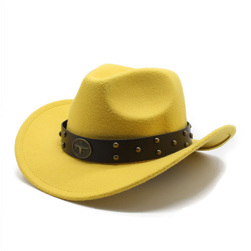 Western cowboyhatt i ullfilt för män och kvinnor för utomhus_voghion.com