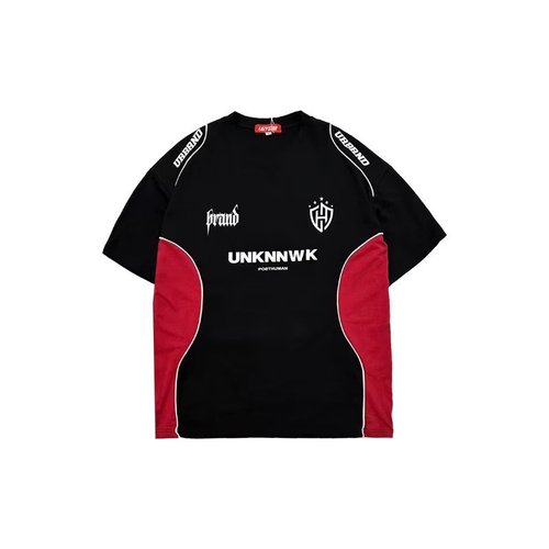 Cross-border bestseller American retro hip-hop crew neck T-shirt, INS loose national trend couple letter baseball short sleeve T-shirt