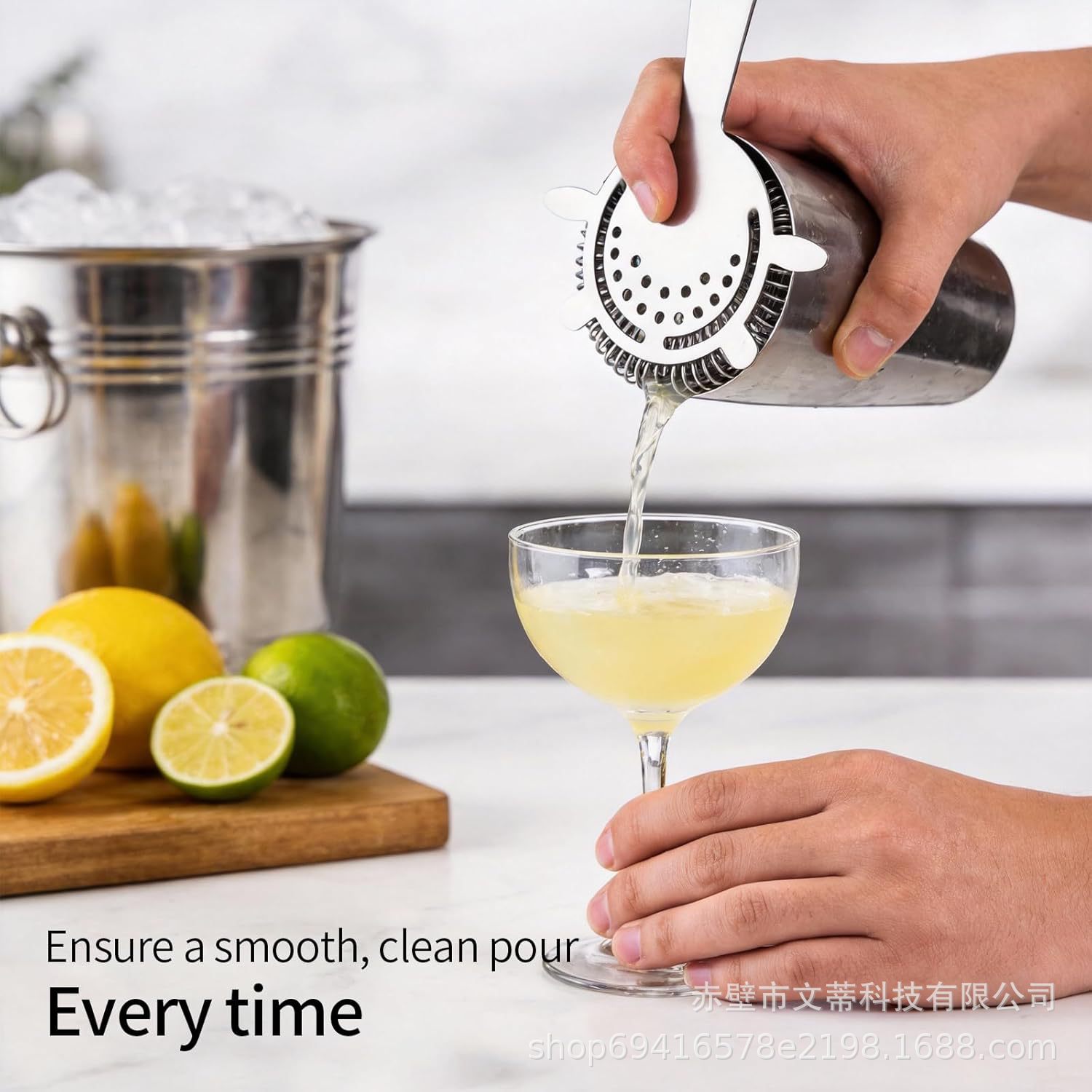 Cross-Border Stainless Steel Cocktail Ice Filter, Household Shaker Ice Separator, Bar Cocktail Tools