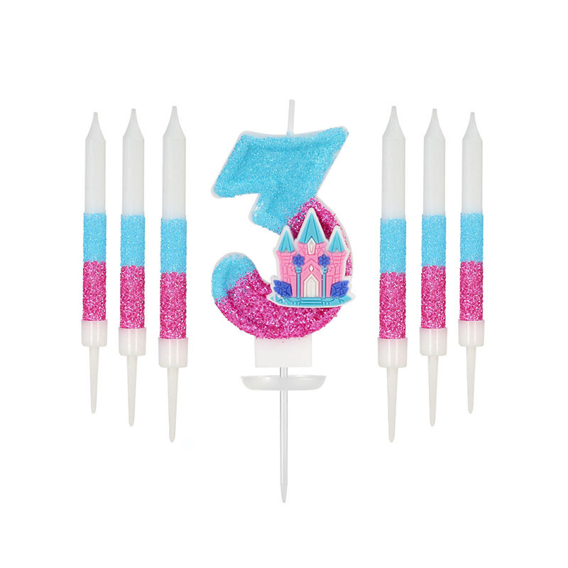 新套装蜡烛6+1吊卡城堡数字套装蜡烛创意生日蜡烛亚马逊热销货源|undefined