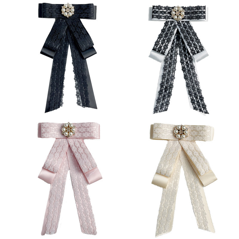Korean style bow brooch lace multi-layer bow tie accessories shirt suit sweater clothing cross-border bow tie wholesale