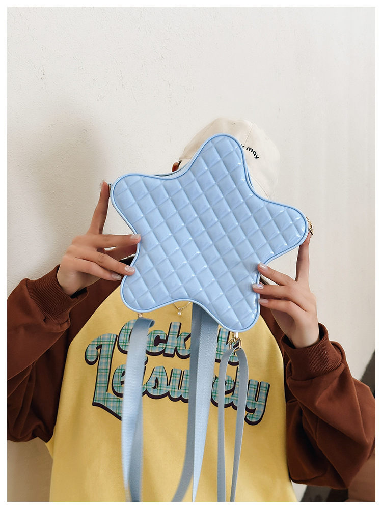 2025 New style fashionable star Backpack, diamond-shaped PVC jelly bag, fresh and sweet campus ladies' backpack undefined
