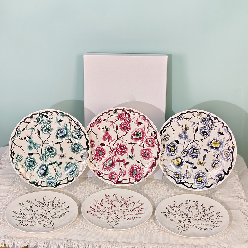 Cross-Border Granville 10inch 8inch Steak Plate Party Tableware Western-Style Flat Plate High-End Bone China Decorative Plate for Home Use Cross-Border Granville 10inch 8inch Steak Plate Party Tableware Western-Style Flat Plate High-End Bone China Decorative Plate for Home Use