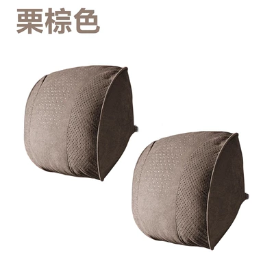 Car Headrest for All Seasons, Headrest - a-pair-of-suede-chestnut-brown-headrests