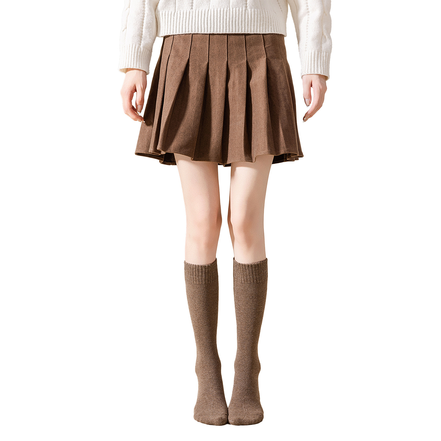 Calcetines de pantorrilla, calcetines de anillo de invierno y otoño, calcetines de pierna más gruesas, calcetines de pierna calientes, calcetines de rodilla antideslizantes, calcetines de rodilla delgadas