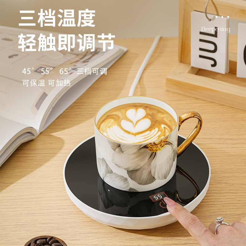 Factory Ready-To-Ship Digital Display Constant Temperature Smart Heating Coaster with Three Adjustable Temperature Settings for Office and Home Use Factory Ready-To-Ship Digital Display Constant Temperature Smart Heating Coaster with Three Adjustable Temperature Settings for Office and Home Use