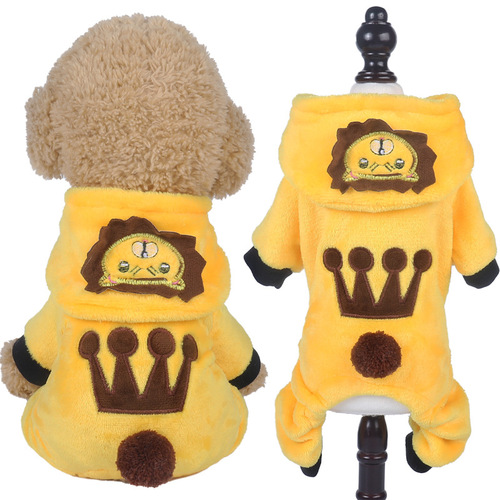 Pet clothes transformation outfit coral velvet autumn and winter dinosaur four-legged dog winter clothes cat pet clothing wholesale