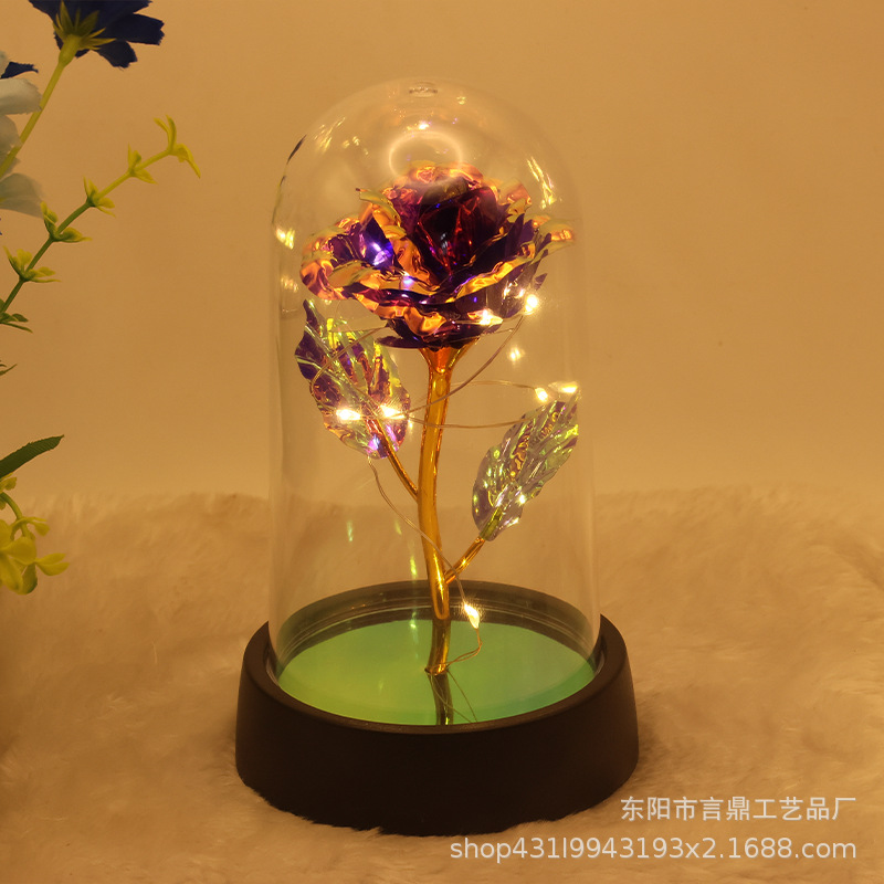 Adornos pequeños de rosas eternas, flores simuladas para regalo de cumpleaños o Navidad