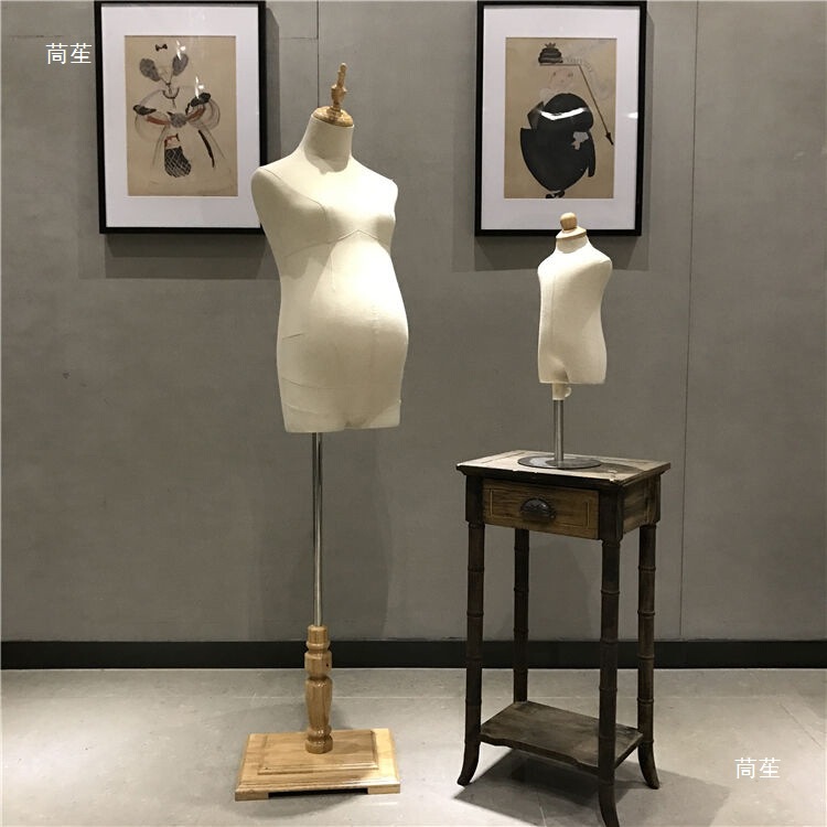 Pregnant Woman and Baby Wrap Cloth Model Props for Photography and Window Display, Half-Body Mannequin with Big Belly for Maternity and Baby Clothing Store Display