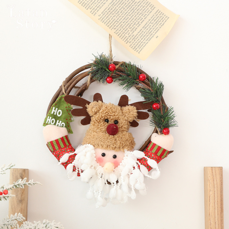 Nuevo estilo transfronterizo Decoración navideña Escena navideña Decoración de árboles Decoración de ancianos Diy Adornos de alces hechos a mano
