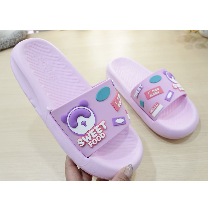 Linrun Couple Cartoon Bear Home Eva Slippers Lightweight Women's Indoor Non-Slip Sandals Ultra-Light Men's Household Slippers