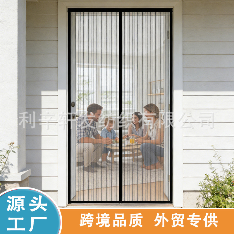 Wholesale Velcro Self-Adhesive Mesh Door Partition Summer Silent Anti-Mosquito Punch-Free Magnetic Magnetic Home Door Curtain