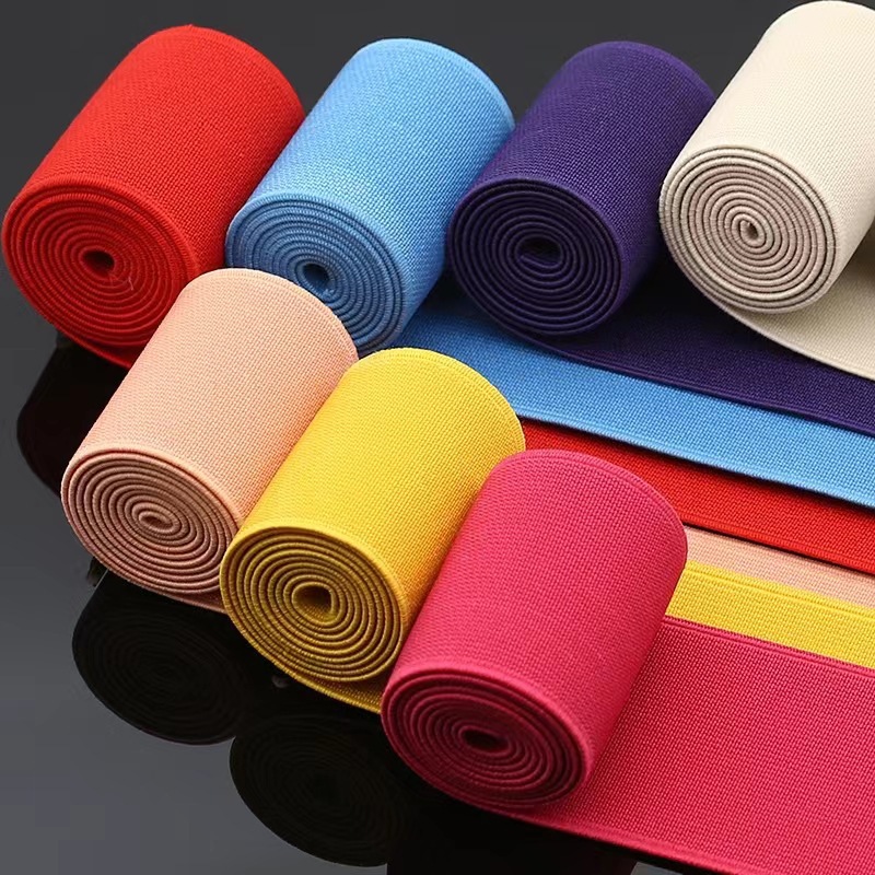 加密高弹力橡筋服装裤腰松紧带包边弹力带仿尼龙松紧带彩色尼龙松