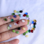 6*8mm戒面仿水晶玛瑙玉髓玻璃椭圆贴片diy饰品美甲配件厂家批发