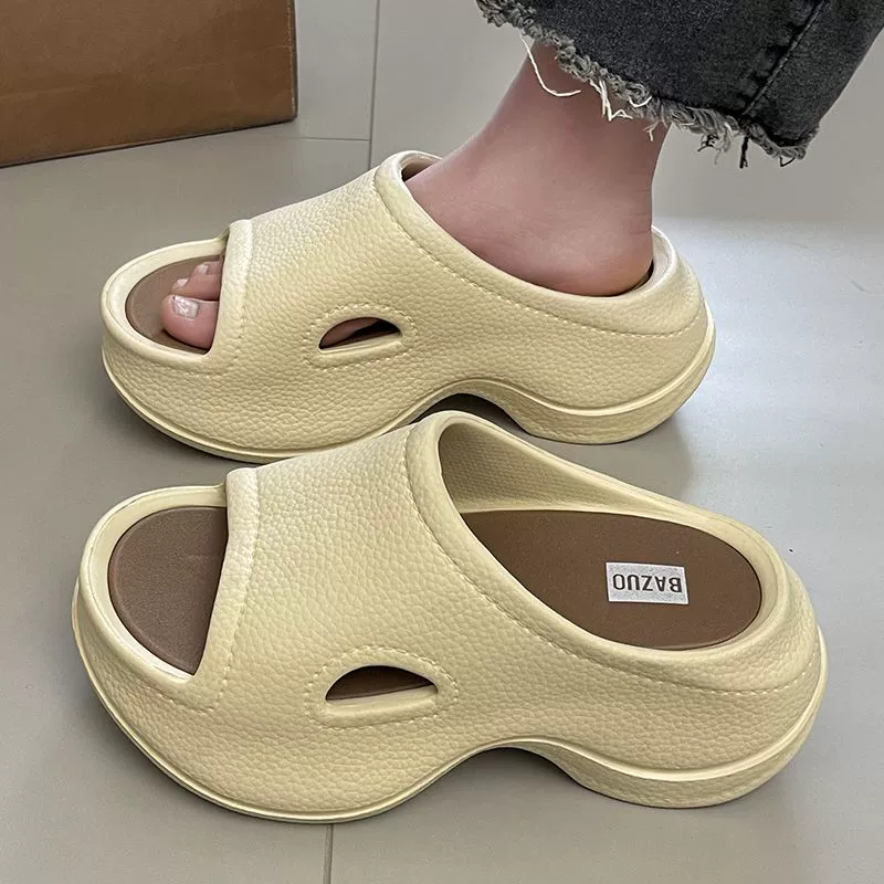 Тапки с толстой подошвой женские летние носики 2025 новый интерьер общежития нескользящие пляжи на пляже eva круто