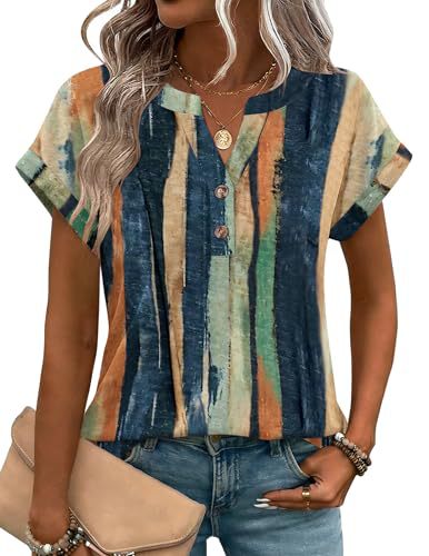 2026 Cross-Border Foreign Trade Independent Site Summer New Heart-Shaped Flower Print Versatile V-Neck_ecoleips.com