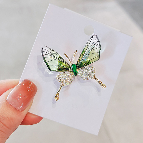 Vibrant butterfly temperament brooch, high-end design, personalized fashion corsage, high-end women's suit pin, high-end