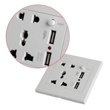 EU Universal Power Socket With USB For Home Dual Usb plug 5V