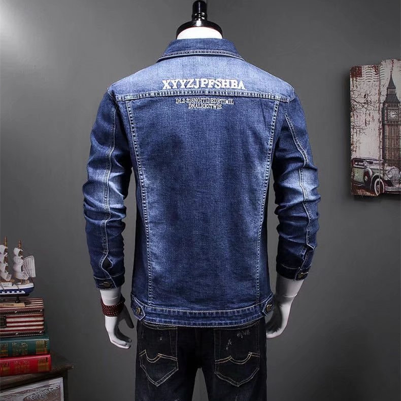 Estación Europea ropa de trabajo de mezclilla abrigo de primavera de los hombres de moda delgada y guapo chaqueta de moda de estilo japonés todo-juego ropa superior