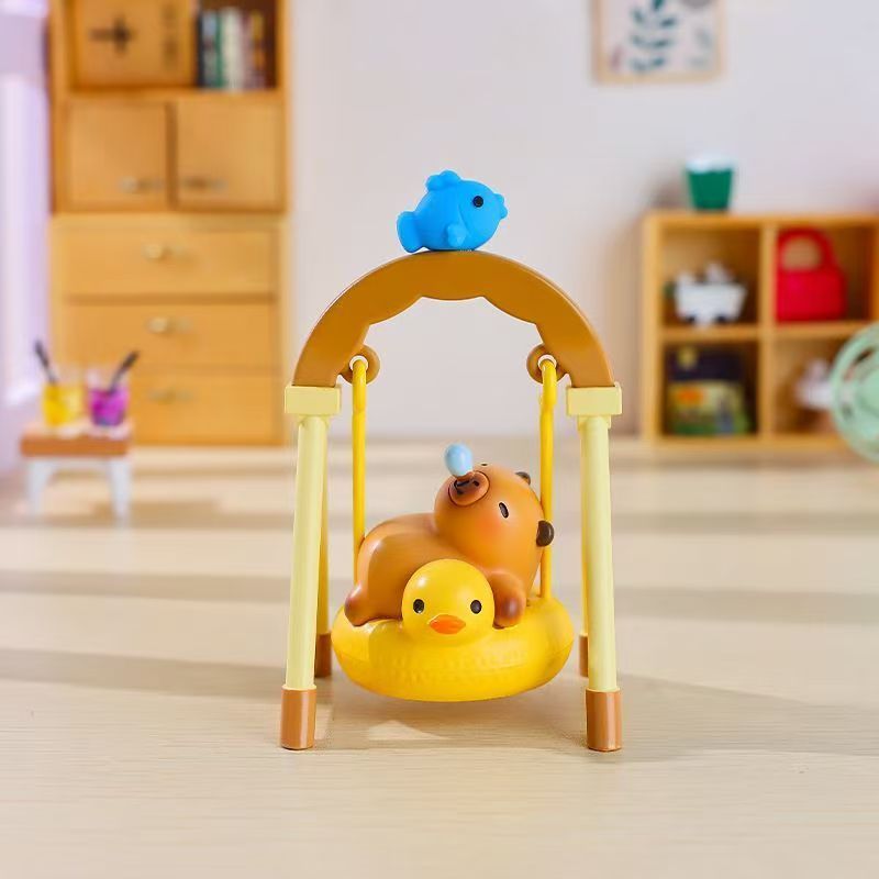 現物のカピバラのブランコシリーズのデスクトップの周辺の小さい置物の潮はブラインドの箱の手を遊んで公仔のおもちゃの卸売りをします。|undefined