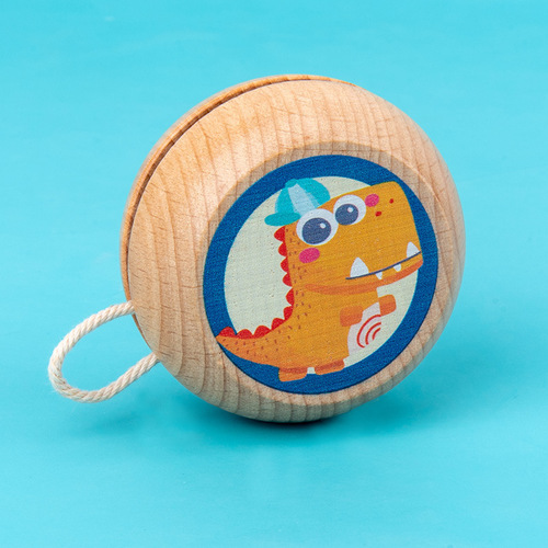 Children's wooden cartoon yo-yo primary school students spin traditional yo-yo yoyo ball boys and girls big children's toys