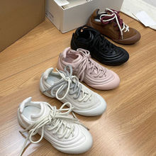 新款情侣款丑萌系带裂纹休闲运动厚底复古德训球鞋！轻便复古潮鞋