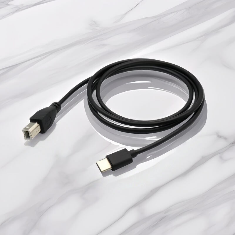 Type-C to Usb-B Square Port Printing Cable, Mobile Phone Connection Printer Data Cable, Suitable for Android Devices to Connect to Printers