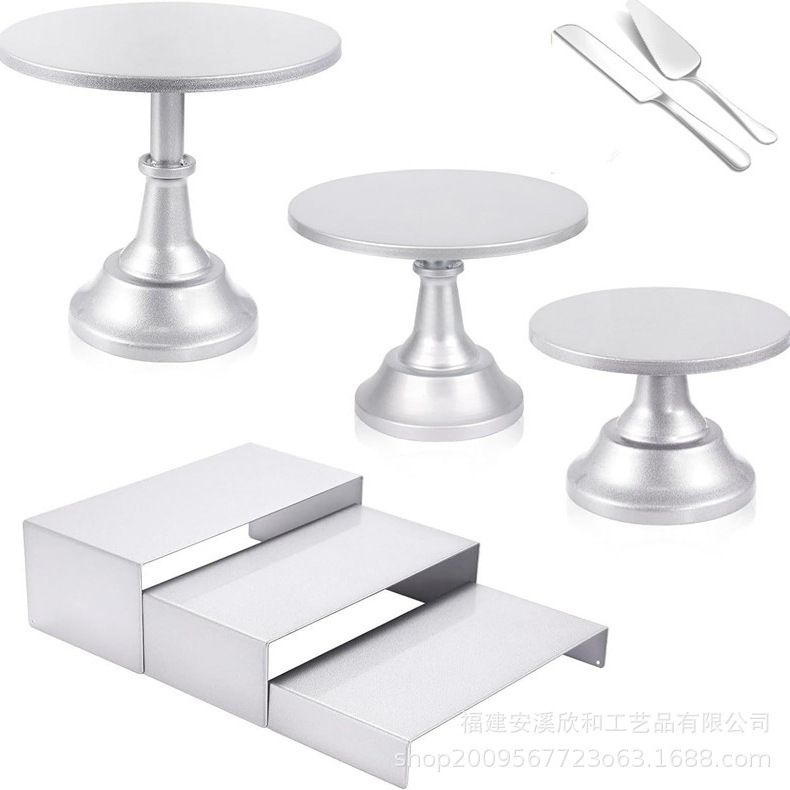 Estante de pastel de boda de hierro forjado, estante de exhibición de pastel de escuela secundaria baja, mesa de postres de boda, bandeja de pastel de props, conjunto de estante de pastel