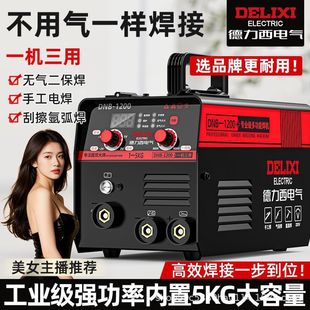 Delixi Three-Purpose Gasless Two-Protection Welding Machine 220V Household High-Power Gas-Protection Welding Complete Set of Accessories Necessary for Welding