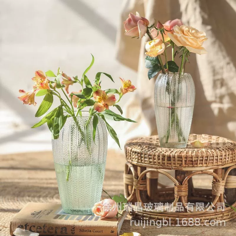 Оптовая продажа, стеклянная ваза для фонарей, прозрачная витражная ваза в европейском стиле, мебель для гостиной, домашняя мебель, устройство для композиции из сухих цветов