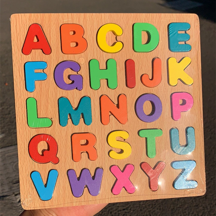 Juguetes de puesto para niños bloques de construcción de madera digitales tablero de agarre de mano 1-3 bebé aprendizaje cognitivo educación temprana juguetes educativos