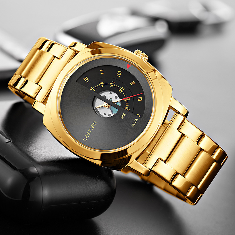 Orologio da uomo in lega con fotocamera reflex, fibbia pieghevole, design alla moda e lancette personalizzate._voghion.com