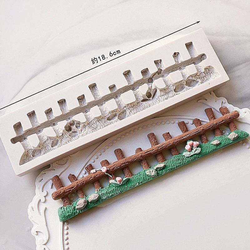 WBZ7烘焙蛋糕工具田園風草坪籬笆柵欄圍欄路牌硅膠翻糖蛋糕模具