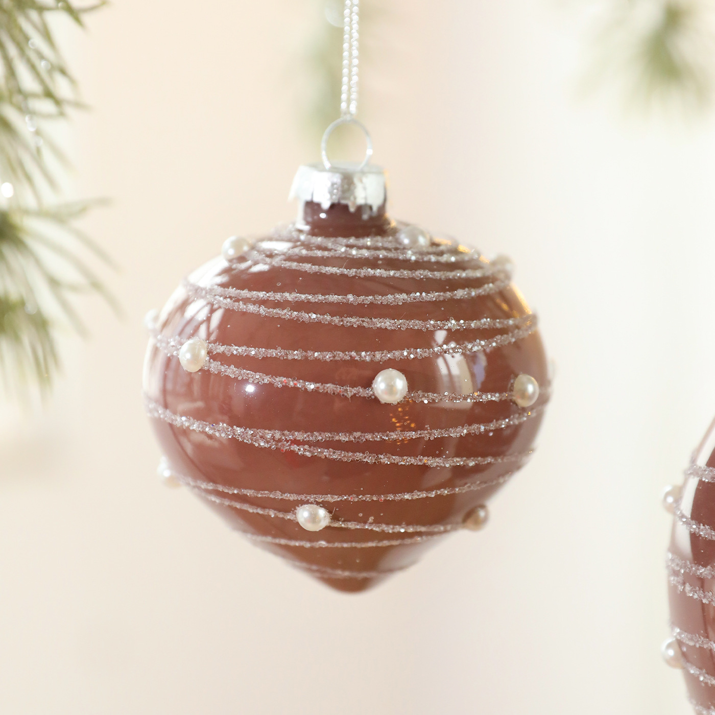 Color transfronterizo bola de vidrio de forma especial gotas brillantes cebolla bola de Navidad colgante árbol de Navidad colgante decoración de bola colgante