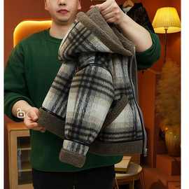 男童呢子大衣外套春秋款25新款春季加绒加厚中大儿童男孩秋装上衣