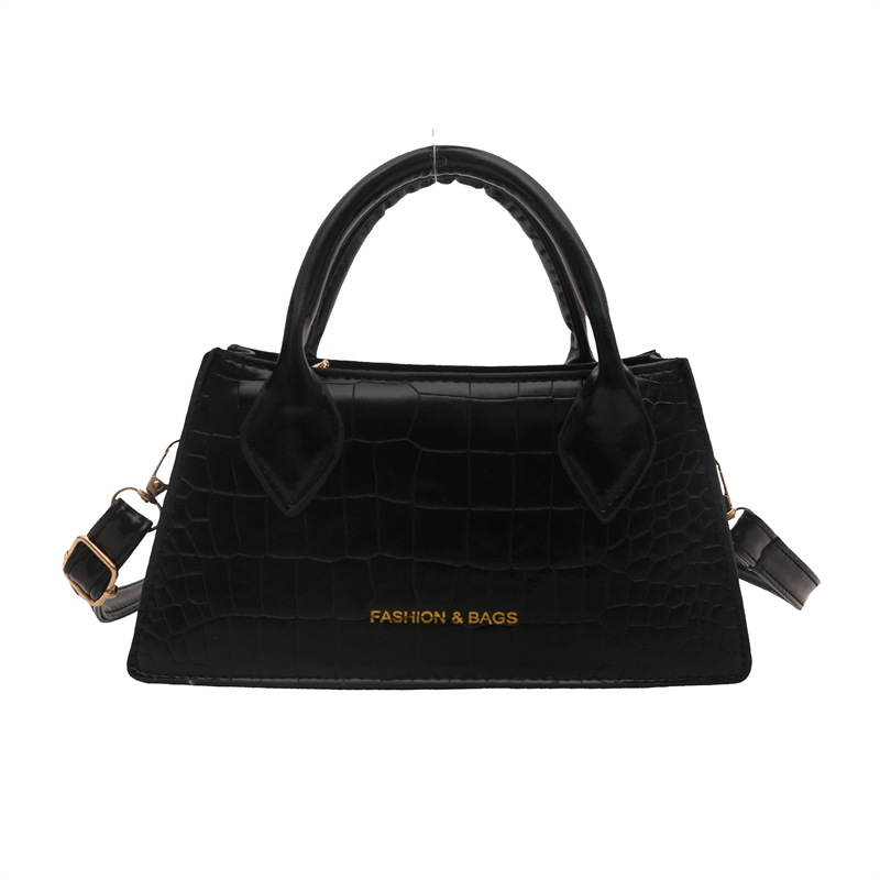 2025 nuevo bolso de mensajero casual de estilo occidental simple de textura retro, bolso cuadrado pequeño, bolso de moda con patrón de cocodrilo