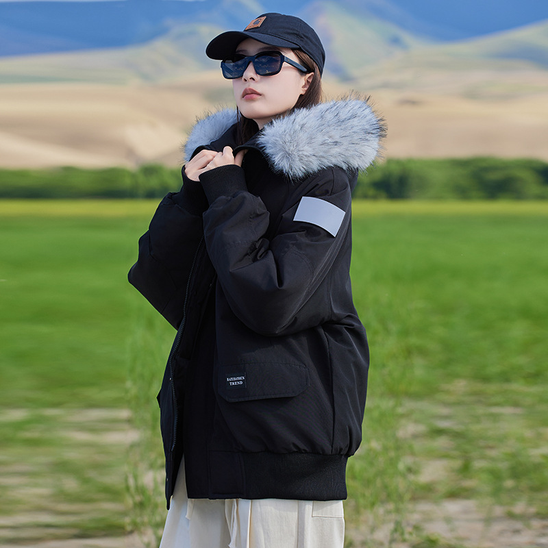 Chaqueta de algodón de pluma para mujeres invierno 2025 nuevo estilo de ropa de algodón de carga europea chaqueta de algodón gruesa chaqueta de moda suelta coreana image 6