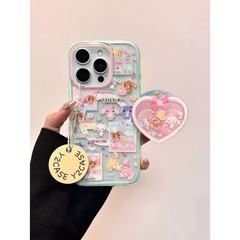 可爱卡通闪粉满屏蛋糕甜品小兔手机壳适用iPhone16151413保护女壳