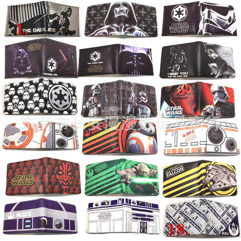 Popular Movie and Tv Series Star Wars Wallet Star Wars Darth Vader Short Pu 80% off Id Holder with Multiple Card Slots