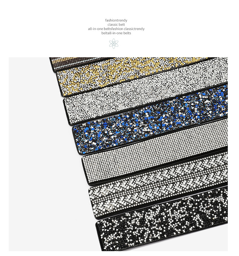 2023 Nuevo cinturón vendedor caliente Bling Water Diamond Incrustaciones de diamante completo Cinturón elástico Flash Diamond Moda para mujer Vestido versátil Cubierta de cintura de cristal_voghion.com