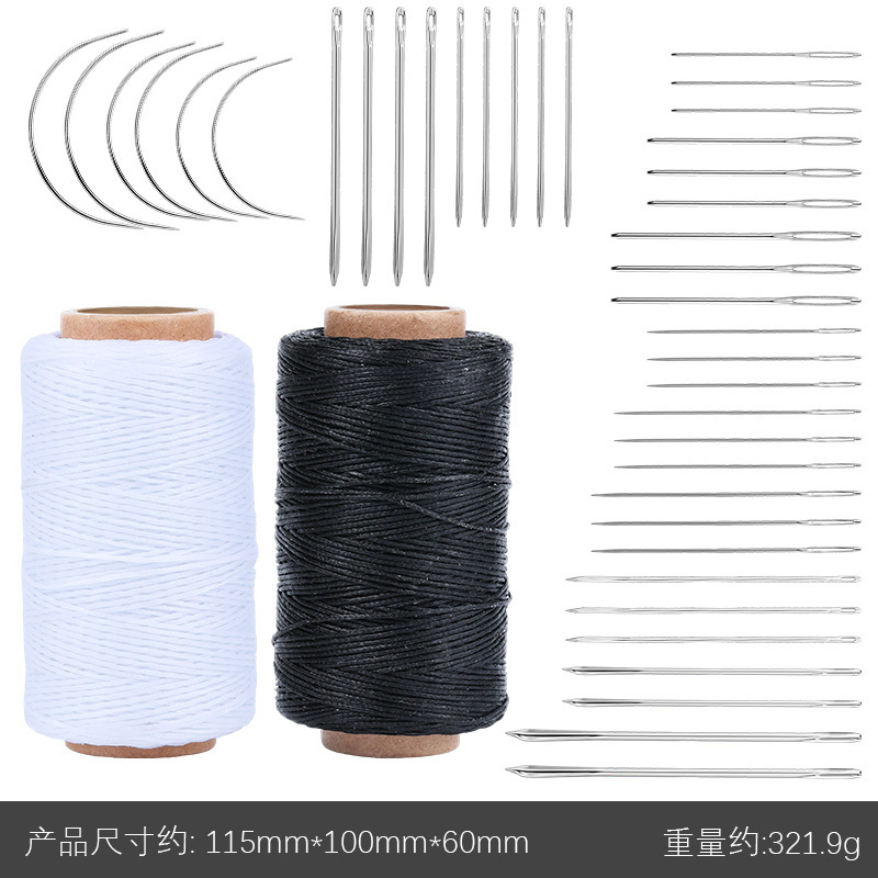 越境で人気の革細工用具、手縫いセット、DIY縫製針とワックス糸の組み合わせセット|undefined